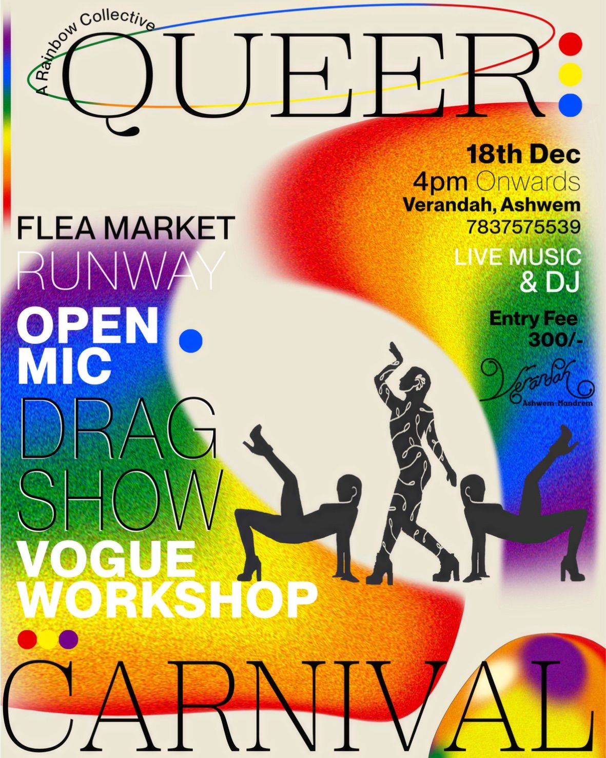 Poster for Queer Carnival, 18 Dec 2022